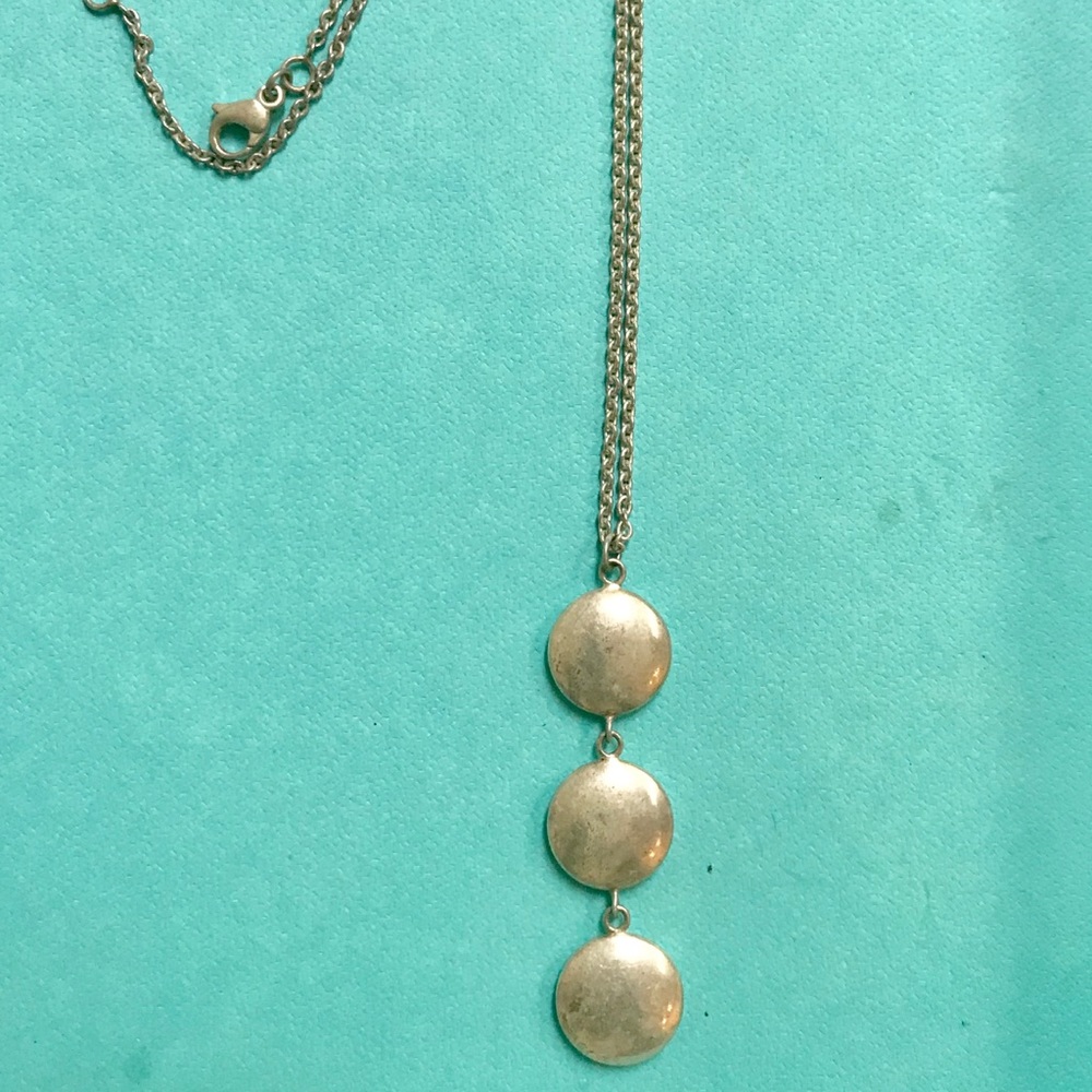 Tiff & Co. sterling silver disc circle necklace